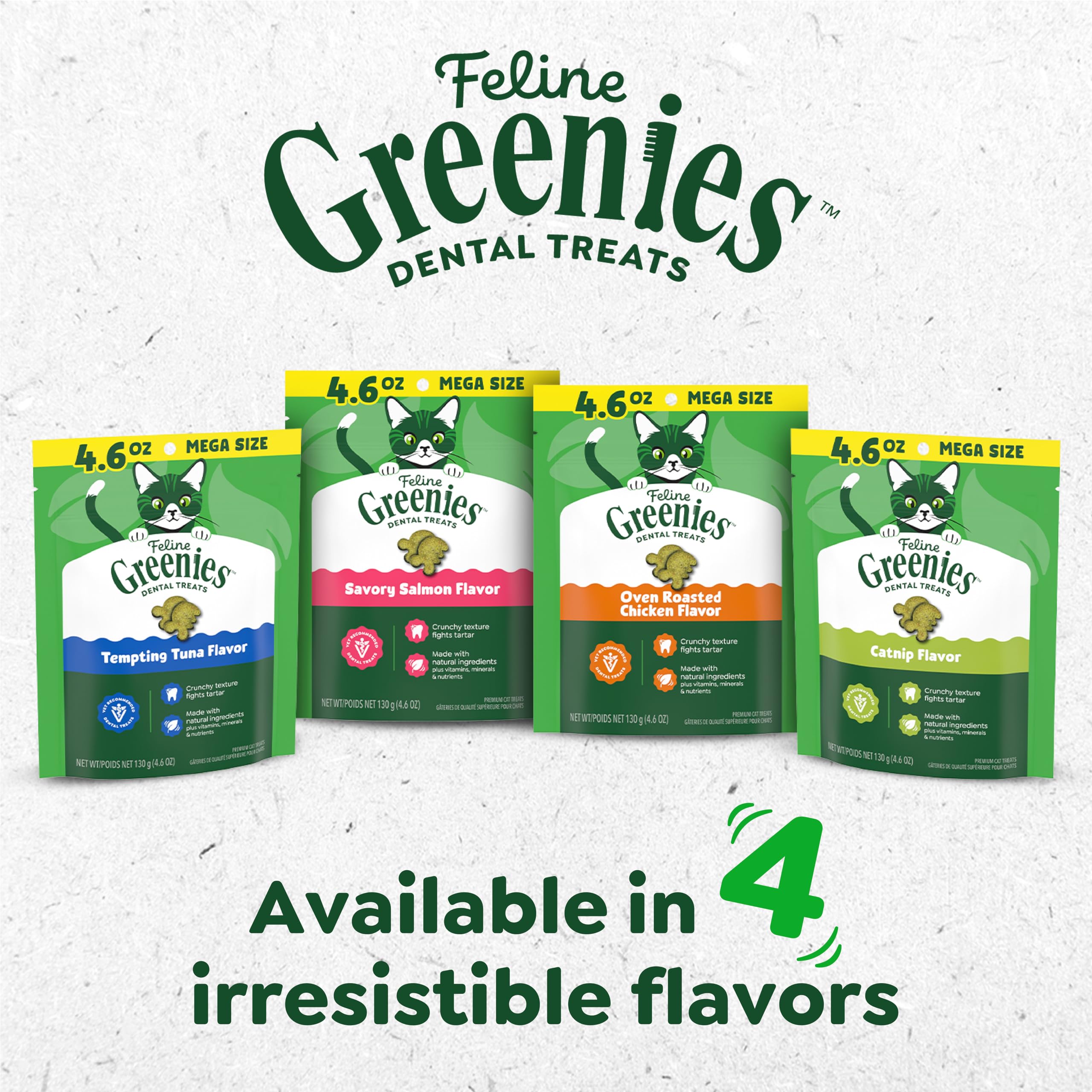 Greenies Cat Treats, Feline Veterinarian-Recommended Adult Natural Dental Cat Treats, Savory Salmon Flavor, 2.1 oz. Pouch - Image 10
