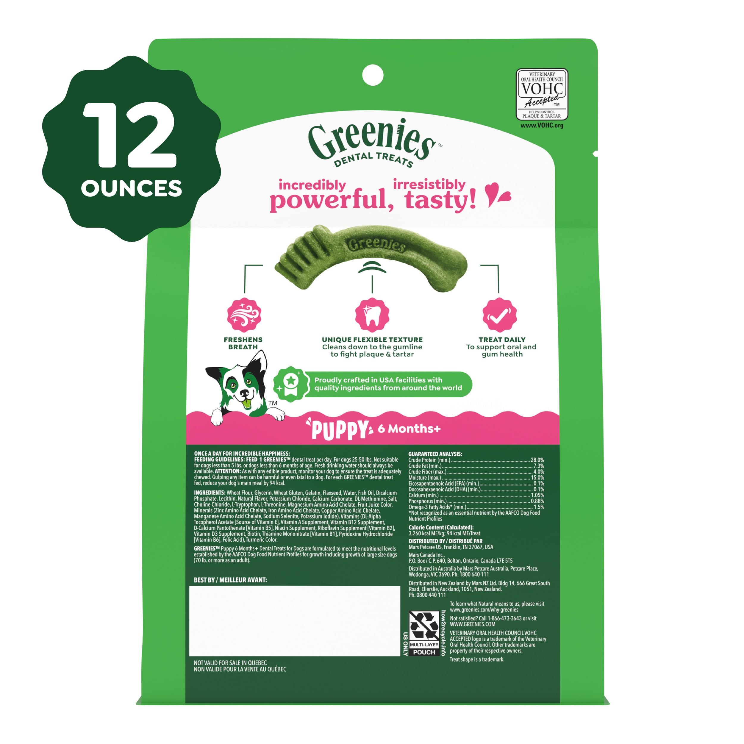 Greenies Dental Treats for Dogs, Veterinarian-Recommended Natural Puppy Treats Regular Size, 6 oz. Pack, 12 Count - Image 10