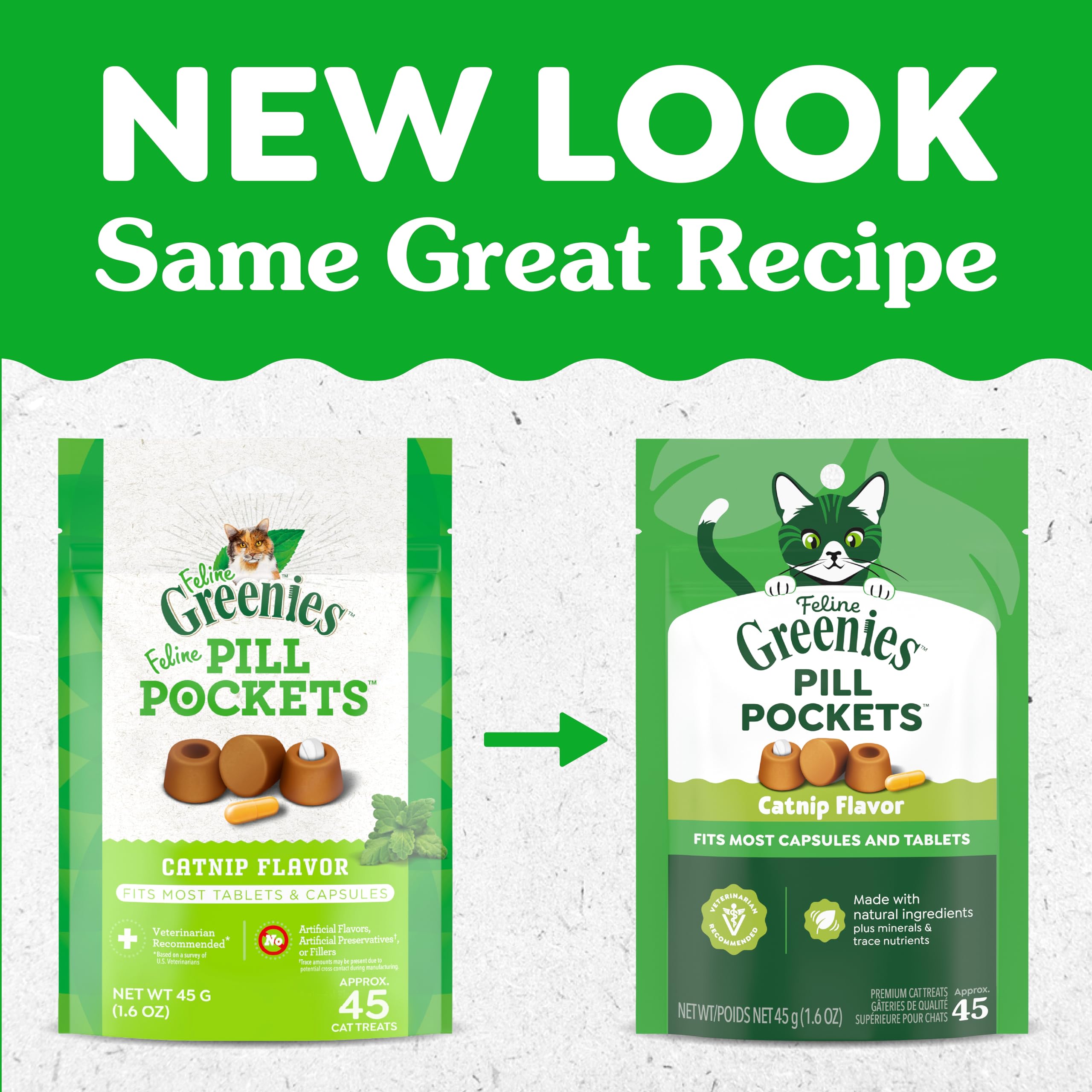 Greenies Feline Pill Pockets for Cats Natural Soft Cat Treats, Catnip Flavor, 1.6 oz. Pouch (45 Treats) - Image 10