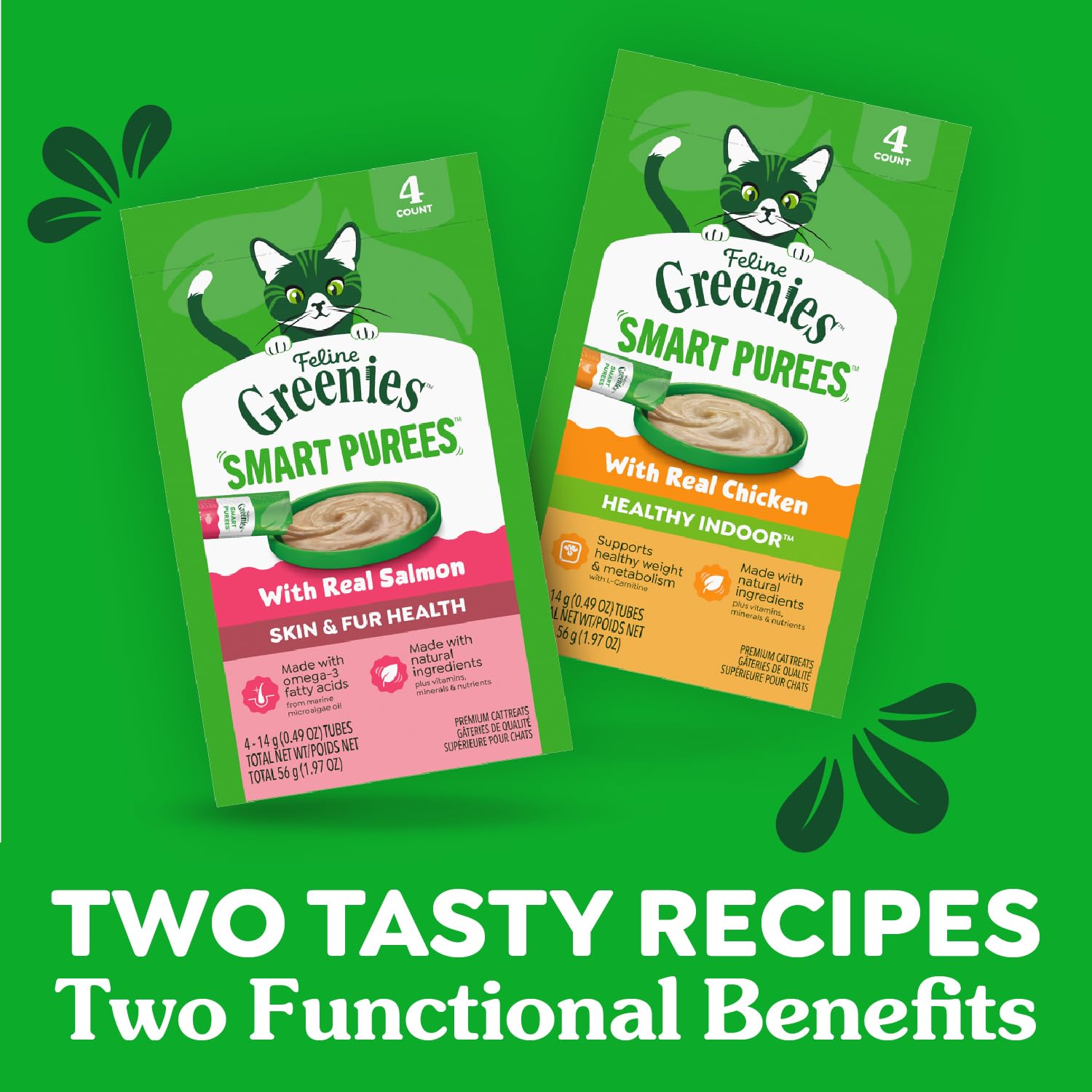 Greenies Feline Smart Purees Healthy Indoor Lickable Cat Treats with Real Chicken, 0.49 oz. Tubes, 20 Count - Image 8