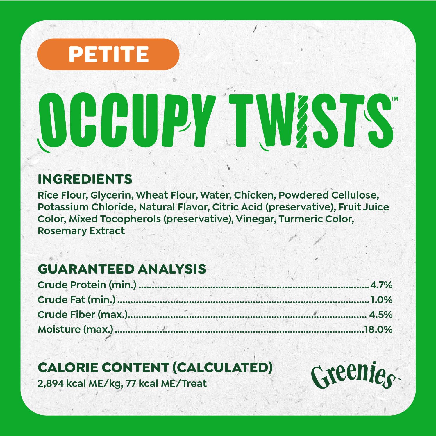 Greenies Occupy Twists Natural Dog Treats Petite Size Dog Chews Long Lasting Chicken Flavor, 8.75 oz. Pack, 10 Count - Image 6